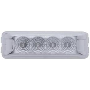 United Pacific 39465 - Clearance/Marker Light - Amber Led/Clear Lens, Rectangle Design, With Reflector, 4 Led