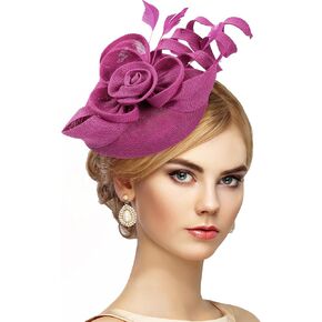 2025 Victoria Derby Fascinator - Kentucky Church Hats 1920s 50s Vintage Tea Party Hat with Hair Clip for Women