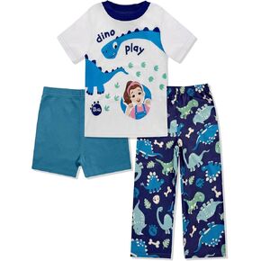 Ms. Rachel Kids Pajama Set - 3 Piece Sleepwear Set with Pants, Shirt & Shorts - Girls & Boys Toddler Pjs - Official Product