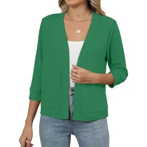 Hount Womens 3/4 Creeve Cardigans Cardigans Lightweight Open Open Bolero تجاهل سترات