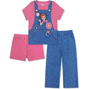 Ms. Rachel Kids Pajama Set - 3 Piece Sleepwear Set with Pants, Shirt & Shorts - Girls & Boys Toddler Pjs - Official Product in Kuwait