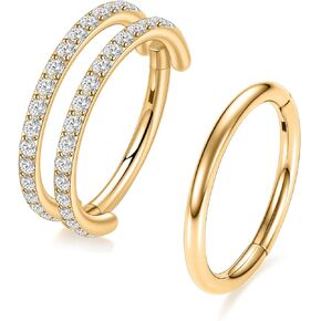 Gagabody Conch Piercing Jewelry 16g Septum Jewelry Conch Hoop Daith أقراط جراحية الفولاذ الفلسفة حلقات الشفاه CZ مع CZ Helix Rook Charilage Jewelry