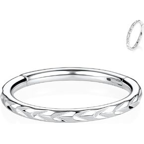 FUNLMO 316L Surgical Steel Hinged Nose Ring Septum Ring Tragus Helix Rook Conch Daith Cartilage Piercing Jewelry