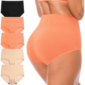 Cotton Underwear for Women High Waisted Breathable Panties Soft Briefs Full Coverage Hipster for Ladies