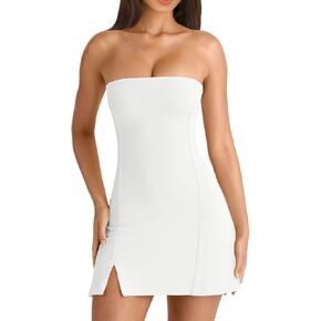 Hyz Women's Tube Sublesseless Y2K Prett Party A-Line Mini Dress in Kuwait