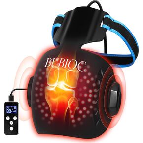 Red Light Therapy for Knee Pain Relief,Vibration Knee Massager with 660nm&850nm,3 in 1 Heated Knee Brace for Knee/Joint/Elbow/Shoulder,Rechargeable Near Infrared Light Therapy Device