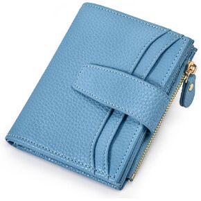 oscaurt Small Wallet Women RFID Blocking Bifold Compact Credit Card Holder Leather Wallets for Women with Zipper Coin Pocket and 2 ID Window (Pink)