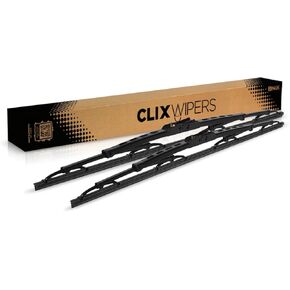 Clixwipers 2-Pack 16 " + 16" Blade Wiper Wiper Plade التقليدية-All-Steel ، All-Weather ، سهلة التثبيت لأسلحة Hook + Pin (مجموعة من 2)