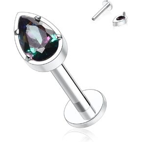 Gagabody Labret Studs 16g Titanium Percing Percing Jewelry CZ على شكل منسق داخلي Tragus Earrings Helix Stud Percing