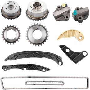 2.0 2.4L Intake/Exhaust Camshaft VVT Gear Sprocket With Timing Chain Kit, Compatible with 2011-2019 Hyundai Sonata Tucson Kia Optima Sorento 2.0L 2.4 Engine,Replace# 24321-2G111 24370-2G750