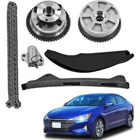24321-2E010 24350-2E700 مجموعة سلسلة التوقيت مع VVT Sprockets ملائمة لعام 2017-2022 KIA FORTE 2017-2021 HYUNDAI ELANTRA VELOSTE-R KONA 2.0L