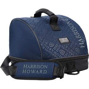 Harrison Howard Premium Helmet Storage Case Sturdy 600D Fabric Equestrian Helmet Bag Travel Gear for Horse Riders Black