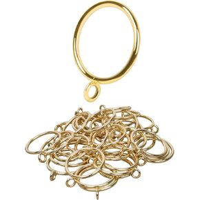 Curtain Rings with Eyelets, 48 Pack Metal Drapery Rings for Pinch Pleat Curtains Panels, Drape Rings Fits Up to 1.2 in Curtains Rod, 1.5 Inch I D Black