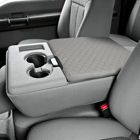 JOYTUTUS Center Console Cover Compatible with 2011-2016 Ford F250 F350 F450, 2011-2014 F150 with Jump Seat Console, Leather Armrest Cover Center Console Cushion (Jump Seat Only)