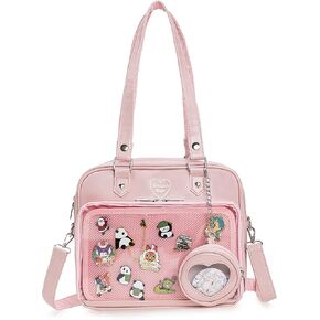 Ita Bag Crossbody Handbags Kawaii Shoulder Purse Square Backpack with Insert Anime Pins Display