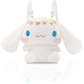 Roffatide Anime Cinnamoroll Plush Kids Backpack Big Ear Dog Cartoon White Cute Teens Girls Boys Stuffed Backpack Kawaii Lolita JK Women Bag Birthday Gifts White
