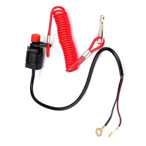 Boat Kill Switch, Outboard Engine Stop Switch with Tether Lanyard Cord, Universal Motorcycle Kill Switch, Stop Switch for Motorcycle Boat Outboard Engine Motor