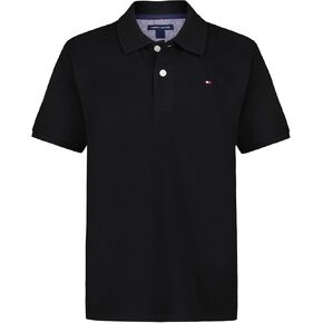 Tommy Hilfiger Boys' Short Sleeve Pique Ivy Polo Shirt, Button Closure, Soft & Comfortable
