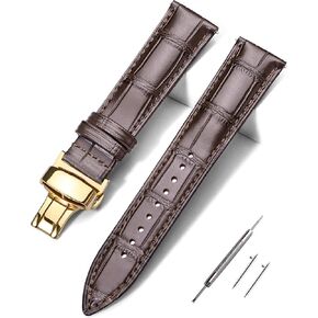 EACHE Croco Design Leather Watch Bands for Men Women,Quick Release Strap with Butterfly Deployment Buckle 18mm 19mm 20mm 21mm 22mm 24mm