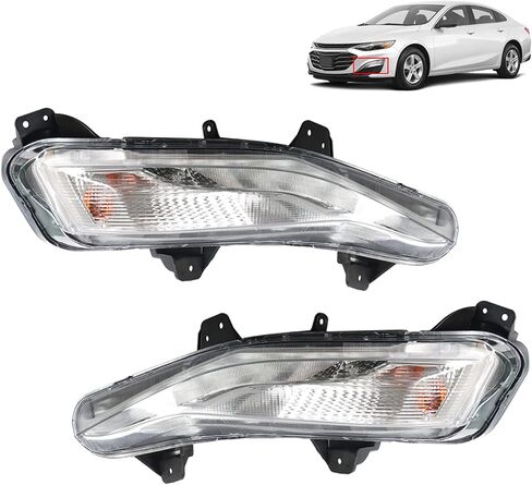 Left+Right Side Fog Lights Assembly Replacement for 2019 2020 Chevy Malibu Daytime Running Light Turn Signal Lights Driver & Passenger Side in Saudi Arabia