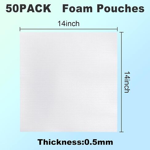 50Pack Foam Pouches,12" X 12" Dish Packing Supplies Packing Foam Cushion Foam Pouches for Packing Dishes and glasses Moving Foam Wrap Pouches Packing Supplies for Moving in Kuwait