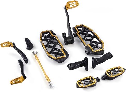 Road King Street Glide Floorboards MX Foot Boards For Harley Touring CVO Brake Shifter Levers (Black + Yellow, 2014-UP Touring) in Saudi Arabia
