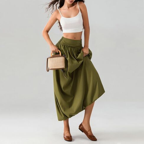 nufiwi نساء y2k فقاعة maxi تنورة منخفضة مرنة الخصر in Kuwait