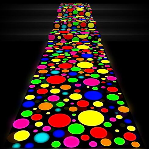 Haull 138 × 59 بوصة النيون الخفيفة UP رقص رقص زخارف الحفلات Blacklight Glow في الفلورسنت الأشعة فوق البنفسجية المظلمة لصالح حفل ​​زفاف عيد ميلاد الكرنفال (DOT) in Kuwait