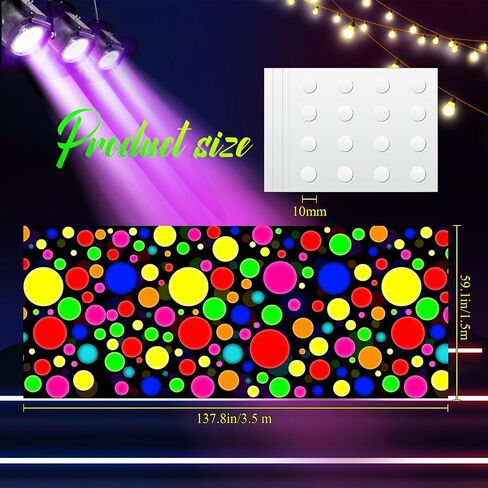 Haull 138 × 59 بوصة النيون الخفيفة UP رقص رقص زخارف الحفلات Blacklight Glow في الفلورسنت الأشعة فوق البنفسجية المظلمة لصالح حفل ​​زفاف عيد ميلاد الكرنفال (DOT) in Kuwait