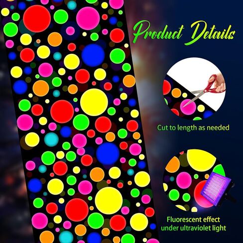 Haull 138 × 59 بوصة النيون الخفيفة UP رقص رقص زخارف الحفلات Blacklight Glow في الفلورسنت الأشعة فوق البنفسجية المظلمة لصالح حفل ​​زفاف عيد ميلاد الكرنفال (DOT) in Kuwait