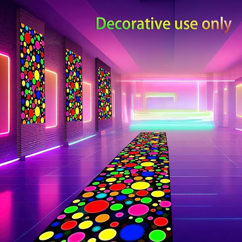 Haull 138 × 59 بوصة النيون الخفيفة UP رقص رقص زخارف الحفلات Blacklight Glow في الفلورسنت الأشعة فوق البنفسجية المظلمة لصالح حفل ​​زفاف عيد ميلاد الكرنفال (DOT) in Kuwait
