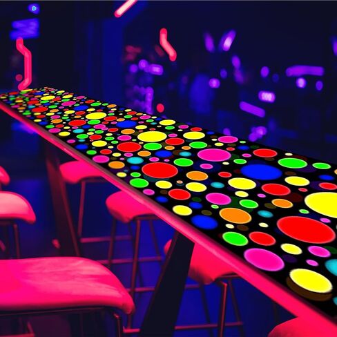 Haull 138 × 59 بوصة النيون الخفيفة UP رقص رقص زخارف الحفلات Blacklight Glow في الفلورسنت الأشعة فوق البنفسجية المظلمة لصالح حفل ​​زفاف عيد ميلاد الكرنفال (DOT) in Kuwait