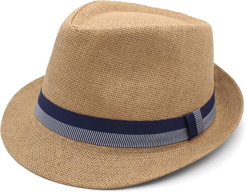 Lidhay Short Brim Panama Hat القبعات Fedora للرجال للنساء الصيف دربي Trilby Hats Beach Sun Hat in Kuwait