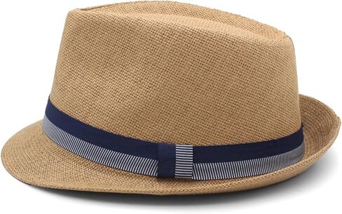 Lidhay Short Brim Panama Hat القبعات Fedora للرجال للنساء الصيف دربي Trilby Hats Beach Sun Hat in Kuwait