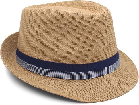 Lidhay Short Brim Panama Hat القبعات Fedora للرجال للنساء الصيف دربي Trilby Hats Beach Sun Hat in Kuwait