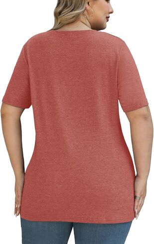 Plus Size Tops for Women Summer Trendy Criss Cross Shirts Oversized Casual Loose Fit Tunic Tops in Saudi Arabia