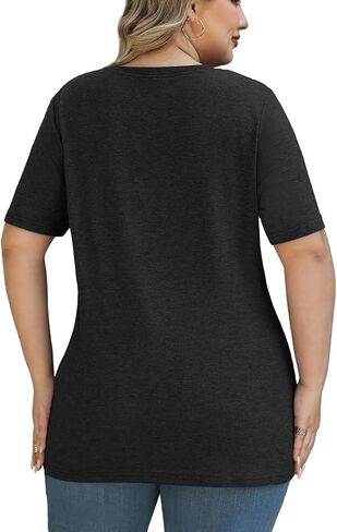 Plus Size Tops for Women Summer Trendy Criss Cross Shirts Oversized Casual Loose Fit Tunic Tops in Saudi Arabia