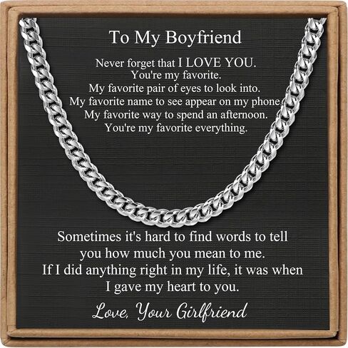 Joycuff Mens Cuban Link Chain Necklace for Boyfriend Gold Silver Steel Stainly Steel 6mm 10mm Hip Hop Anniversary Jewelry Jewely for Men in Kuwait