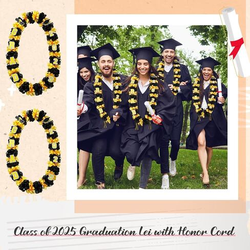 12 PCS التخرج Leis Class of 2025 Grad مصنوعة يدويًا مزدوج الشريط تهانينا لخريج أموال Leis Necklace (الأزرق الأبيض) in Saudi Arabia
