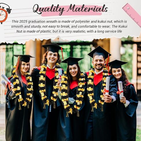 12 PCS التخرج Leis Class of 2025 Grad مصنوعة يدويًا مزدوج الشريط تهانينا لخريج أموال Leis Necklace (الأزرق الأبيض) in Saudi Arabia