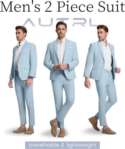 Mens Suit Slim Fit 2 Piece Suits for Men Formal Suit Jacket Pants Business Casual Suits Wedding Prom Tuxedos in Saudi Arabia