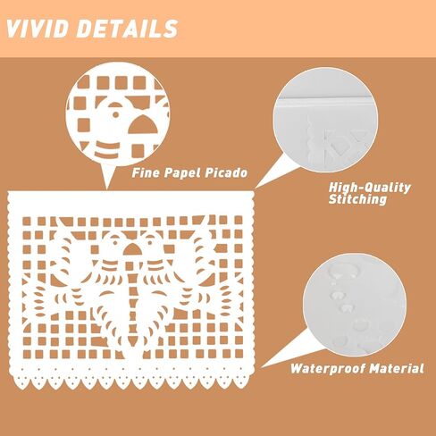 6 حزم 108 قدم فييستا ديكورات الحفلات، لافتات الحفلات المكسيكية، لافتات بابيل بيكادو، سينكو دي مايو، ديكورات ديا دي لوس مورتوس ديكور المكسيك، لافتة الهالوين، ديكورات حفلات أعياد الميلاد in Kuwait