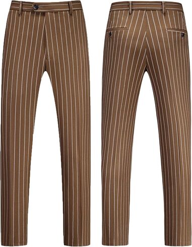 MOGU Mens Double Breasted Pinstripe Suit - 2 Piece Slim Fit Vintage Tuxedo for Groomsmen, Wedding, Prom in Saudi Arabia