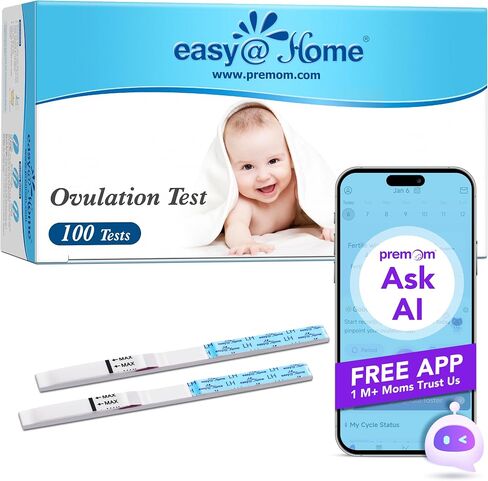 Easy@Home Ovulation Test Strips, 25 Pack Fertility Tests | Ovulation Predictor Kit, Powered by Premom Ovulation Predictor iOS and Android App, 25 LH Strips in Saudi Arabia