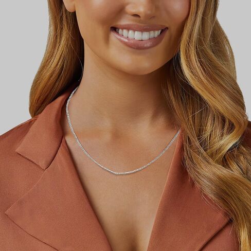 Diamond2Deal Platinum Polished Solid Wheat Chain Necklace 16" to 30" (Width- 1.1 mm to 2 mm) in Saudi Arabia