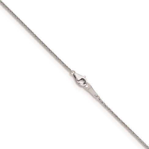 Diamond2Deal Platinum Polished Solid Wheat Chain Necklace 16" to 30" (Width- 1.1 mm to 2 mm) in Saudi Arabia