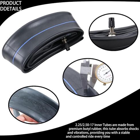 2.25-17 2.50-17 2.25/2.50-17 Inner Tube Straight Valve Stem Heavy Duty Butyl Rubber Dirt Bike Motorcycle Replacement Inner Tubes for 70/100-17 Pit Bike Front/Rear Tire Tubes in Saudi Arabia