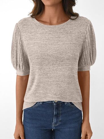 LILLUSORY Womens 2025 Summer Sweater Top Short Sleeve Blouses Dressy Casual Shirts Business Tops Cute Vacation Tunic in Saudi Arabia