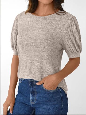 LILLUSORY Womens 2025 Summer Sweater Top Short Sleeve Blouses Dressy Casual Shirts Business Tops Cute Vacation Tunic in Saudi Arabia