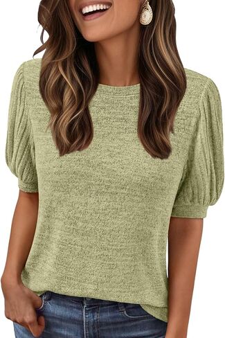 LILLUSORY Womens 2025 Summer Sweater Top Short Sleeve Blouses Dressy Casual Shirts Business Tops Cute Vacation Tunic in Saudi Arabia